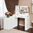 White Makeup Vanity Desk with LED & 8-drawer