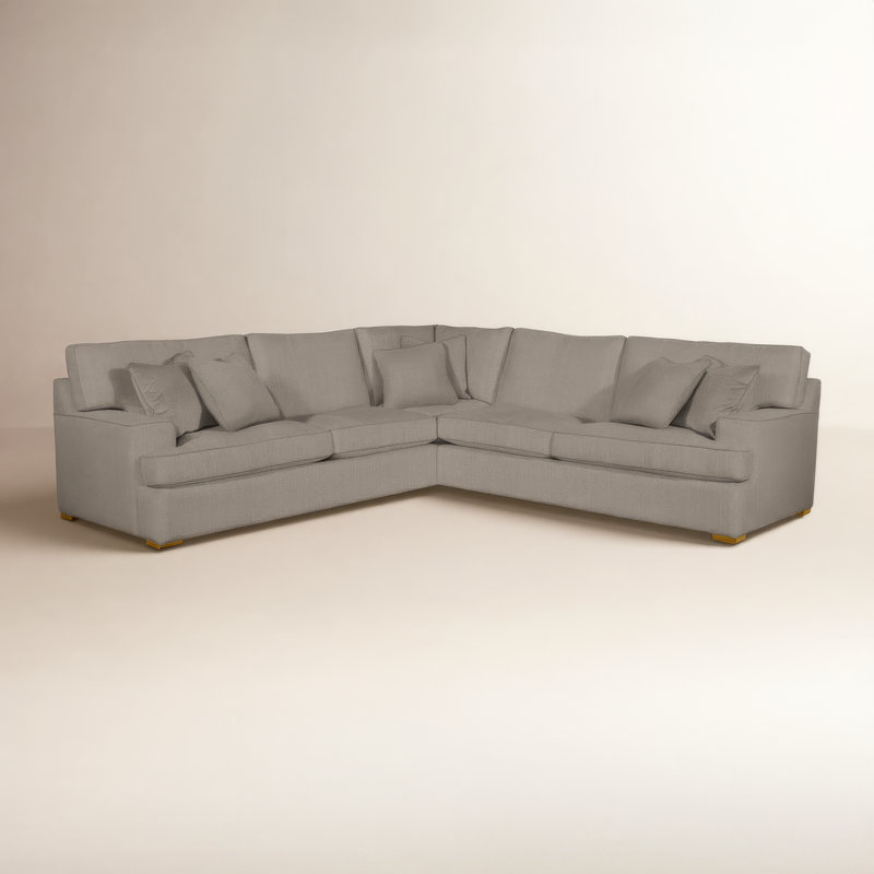 Bridgetown 3 - Piece Upholstered Sectional, Stone Crypton Performance; 0884-83, Havana Finish