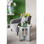 Table basse ronde à motif floral argenté