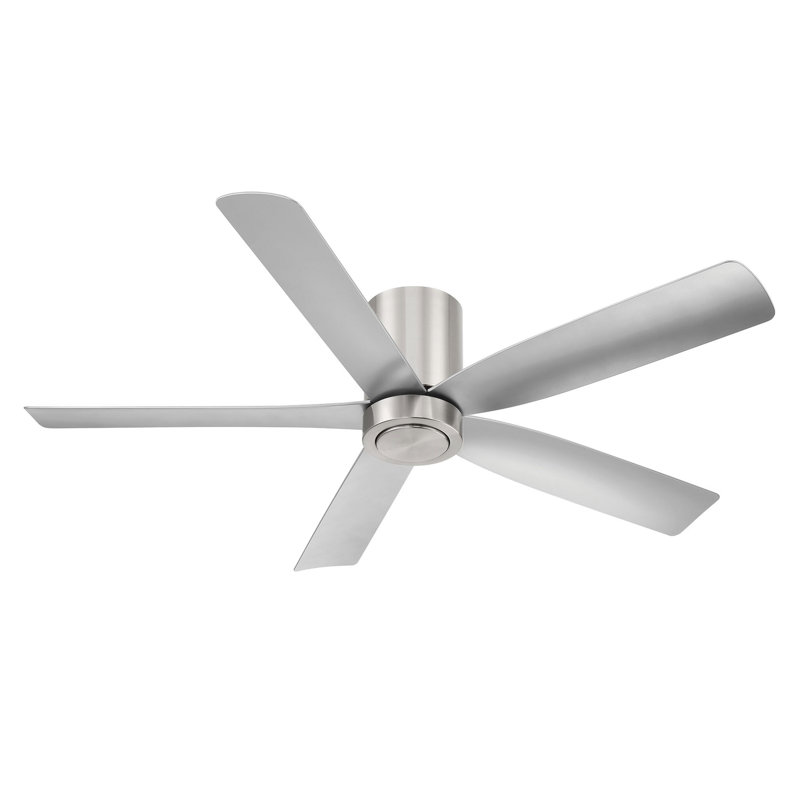 CORMAC 52 inch 5-Blade Hugger Ceiling Fan With Remote - (No Light), Brushed Nickel
