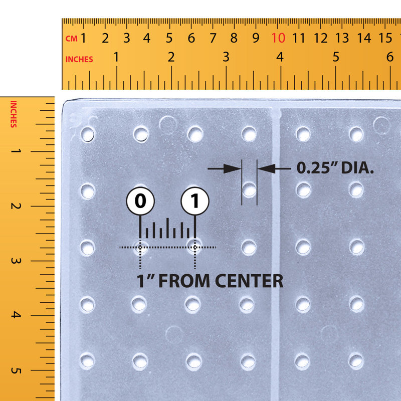 Sleek Green Translucent Plastic Pegboard Counter Display 8"W x 20.75"H