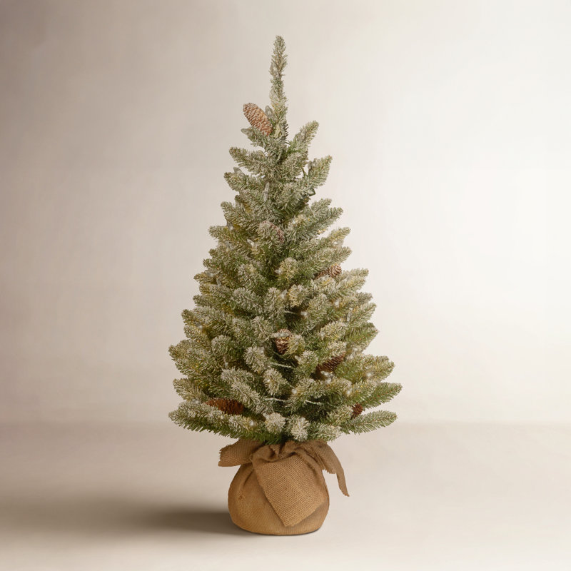 Sapin floqué avec lumières DEL, 3'