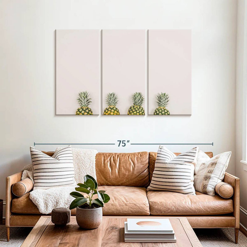 Yarlin Pastel Pineapples, 36" H x 57" W