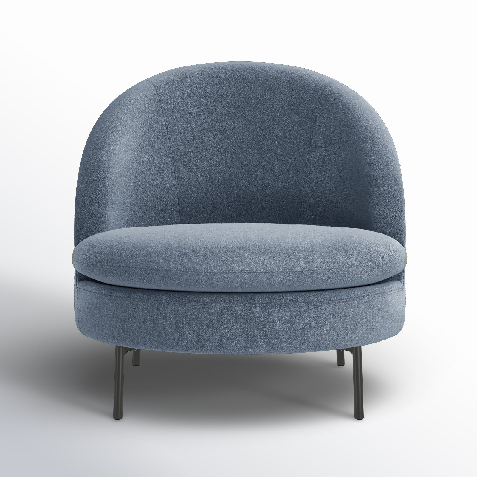 Catana Upholstered Barrel Chair, Nathan Capri Blue Tweed