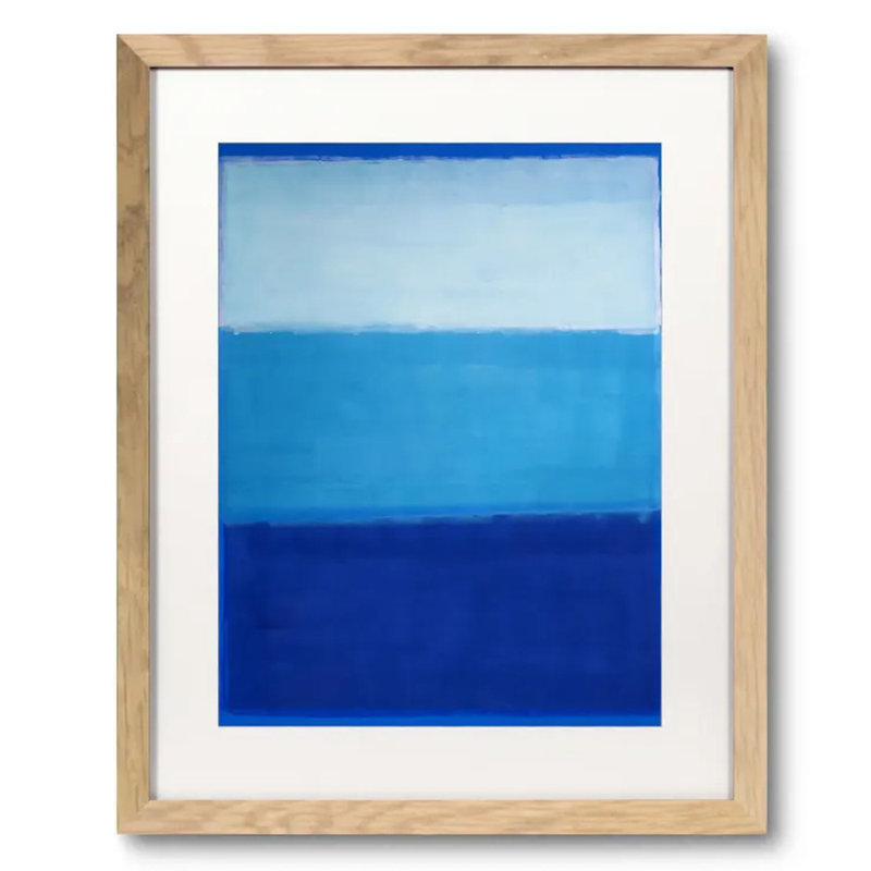 Blue Homage To Rothko by Drew Gaffney, Natural Single Picture Framed Paper, White, 41" H x 32" W x 1.25" D