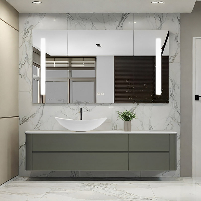 Simple modern rock plate bathroom cabinet