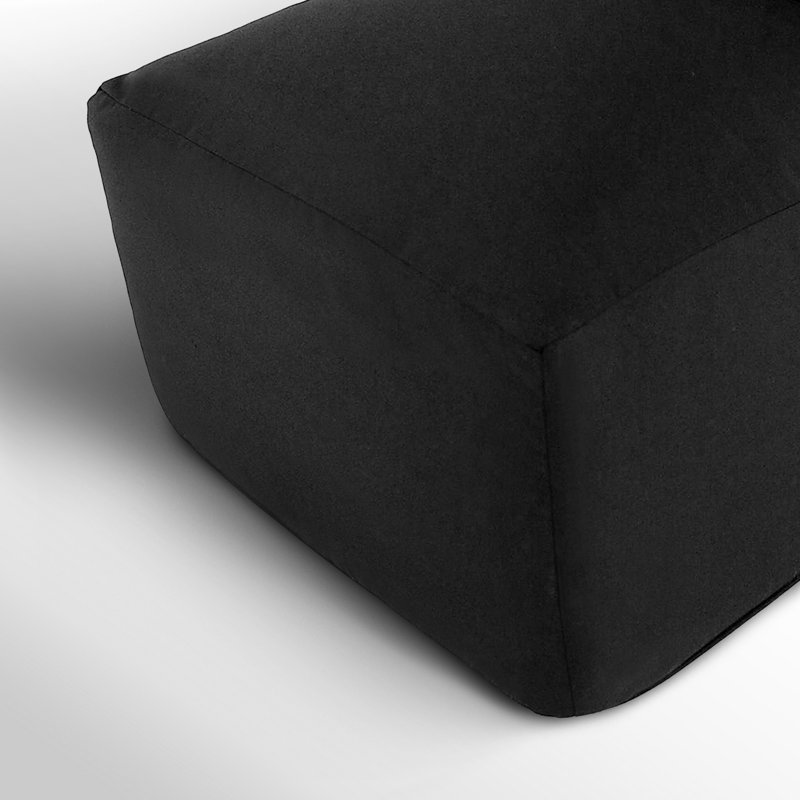 Praia 124" Sunbrella® Outdoor Sofa with Ottoman, Canvas Black Sunbrella® Canvas
