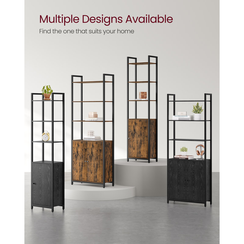 62.8‘’H Storage Bookshelf, Ebony Black