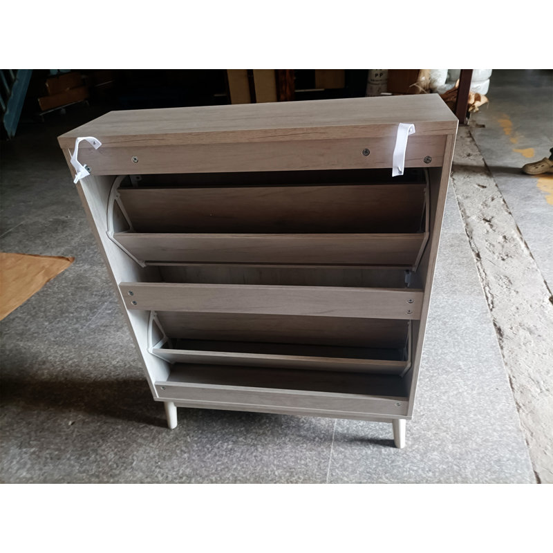Armoire à chaussures avec 2 tiroirs rabattables, armoire de rangement à chaussures pour le vestibule, organisateur de rangement à chaussures autoportant pour le couloir, salon