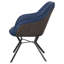 Ensemble de 2 chaises de salle à manger rembourrées bleues et bronze industriel
