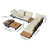Modular Outdoor Sofa Set with Smokeless Fire Pit Table, 50,000 BTU CSA-Certified Patio Seating Group with Teak Tabletop & Waterproof Cushions-1531796818