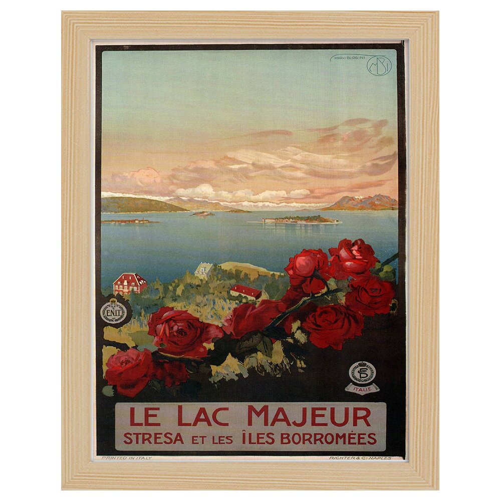 Leinwandbild Vintage Tourist Poster Le Lac Majeur