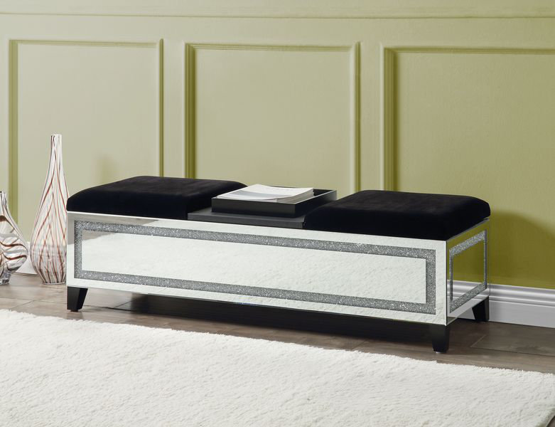 Banc Bryson, miroir et faux diamants