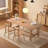 Solid wood table with simple rounded corners-106483536