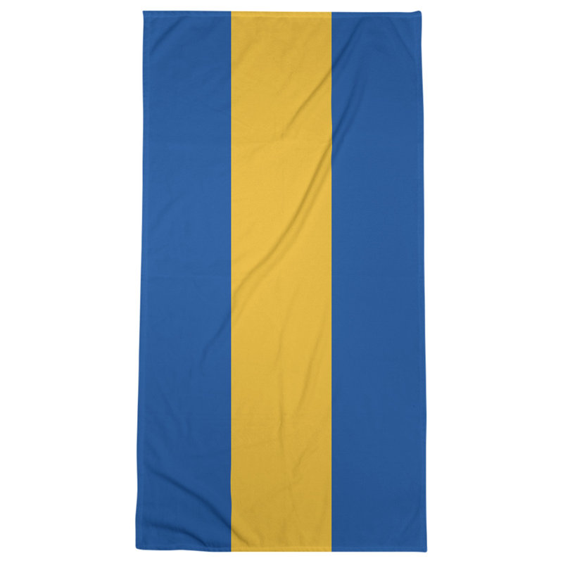 Lightweight Bath Towel, Royal Blue/Gold/Royal Blue, Microfiber