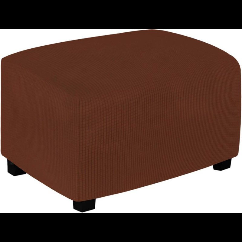 Housse de protection 100% double imperméable pour repose-pieds extensible Rectangle pliable pour tabouret de rangement pour meuble Housse de protection pour salon avec fond élastique (grand, vin)