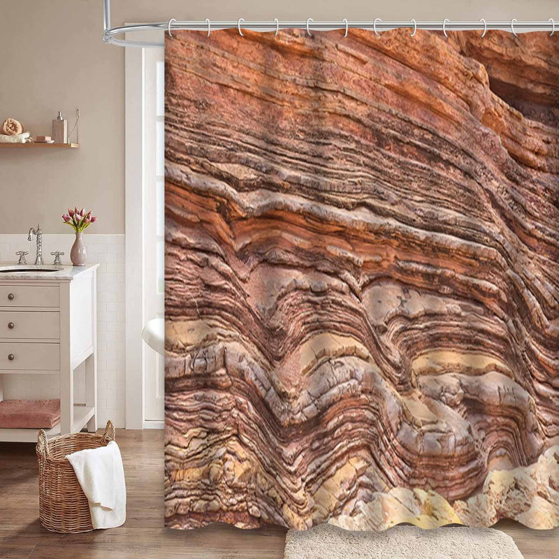 Rideau de douche imperméable Stones Southwest Colors Desert Nature avec 12 crochets, L 72 po x l 78 po