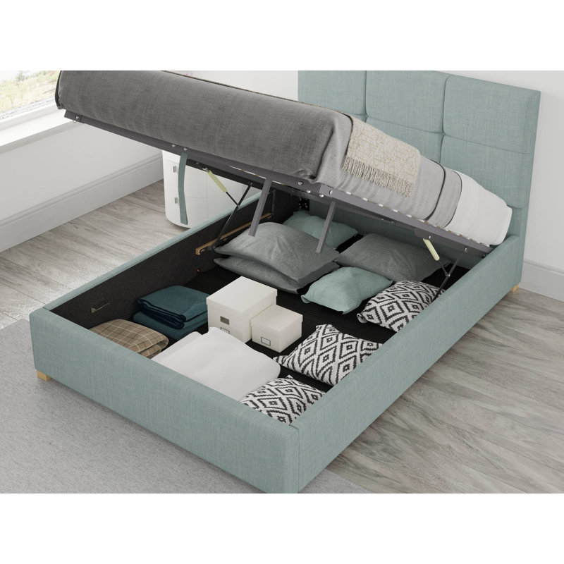 Moyers Upholstered Ottoman Storage Bed, Super King (6'), Sky