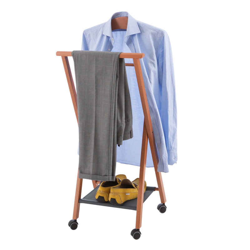Boyle Solid Wood Freestanding Valet Stand, Cherry