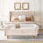 51” Storage Benches, End Of Bed Bench With Button-Tufted Large Upholstered Storage Ottoman Linen Window Bench With Storage Shoe Cabinet Bench, For Bedroom, Entryway, Closet, Beige