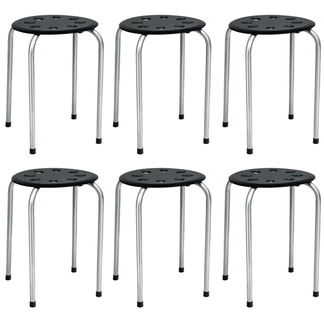 Set of 6 Portable Plastic Stack Stools Backless Classroom Seating 17 Stories 