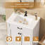 Meuble-lavabo simple 28 po avec comptoir en céramique et armoire de rangement à double porte-2133358546