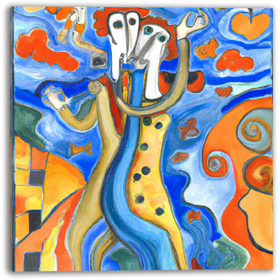 Vibrant Abstract Harmony Wrapped Canvas Wall Art