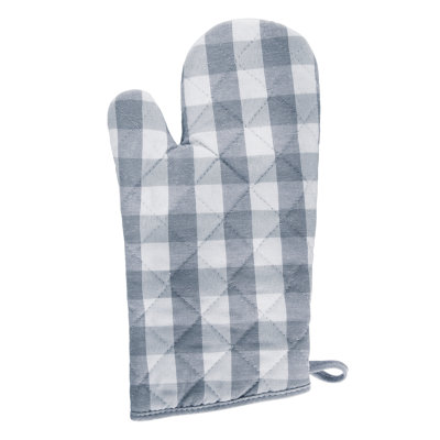 Woven Trends Plaid Cotton Blend Oven Mitt Set
