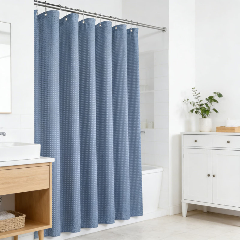 Rideau de douche Waffle, Bleu
