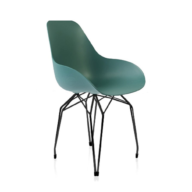 Fauteuil Masami, Bleu océan, Chrome