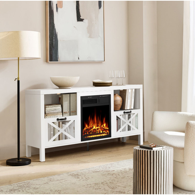 60.31'' W Media Console with Electric Fireplace Included