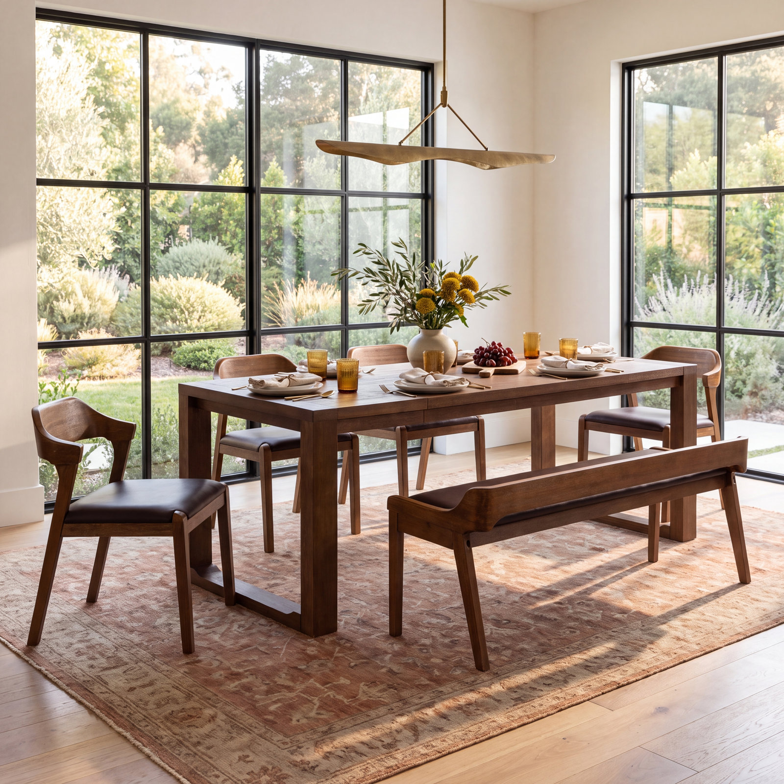 Jennylynn 6 - Piece Extendable Dining Set, 6 Pieces: Table, 4 Chairs, Benches