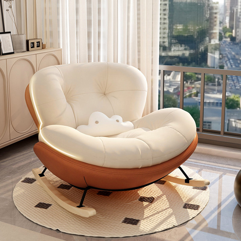 Chaise berçante Creative Fashion, Noir / brun / orange