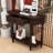 Farmhouse Narrow Wood Console Table with Drawer, Open Shelf and Curved Corner Design-130297178