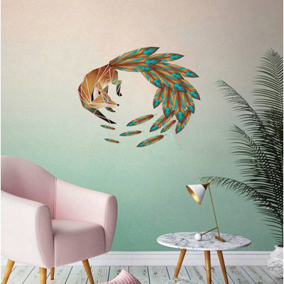 Décalcomanie murale renard polygonal