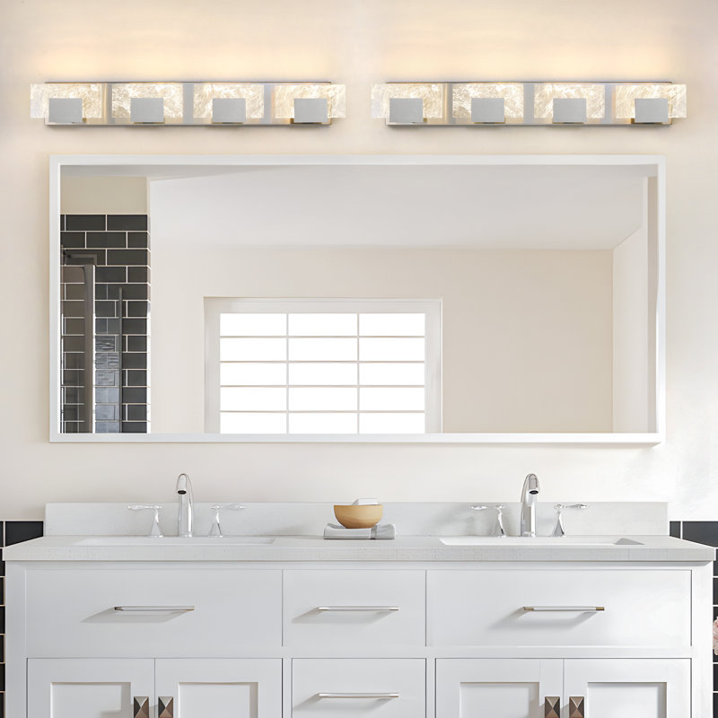 4-Light Modern Bathroom Vanity Light, Nickel