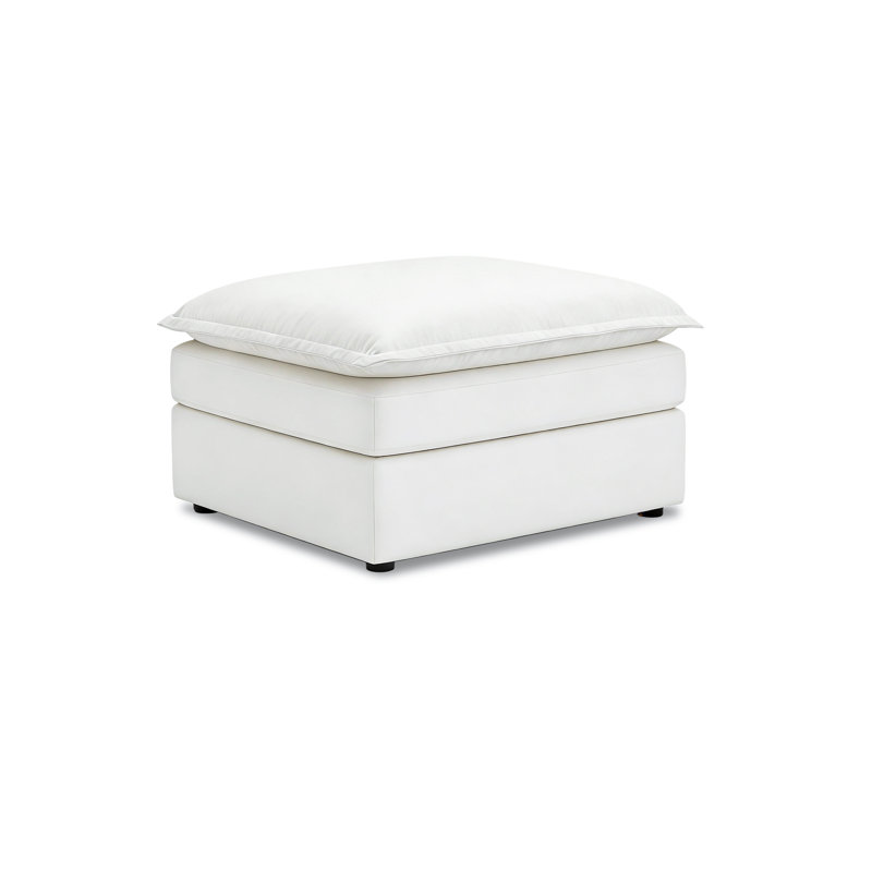 Repose-pieds à double couche, blanc cassé, Blanc cassé / blanc