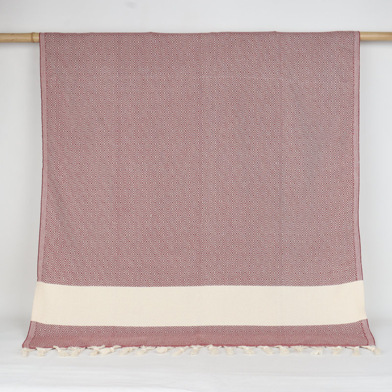 Serviettes de bain et essuie-mains en coton turc, Bourgogne, Largeur de la serviette de bain: 38 po