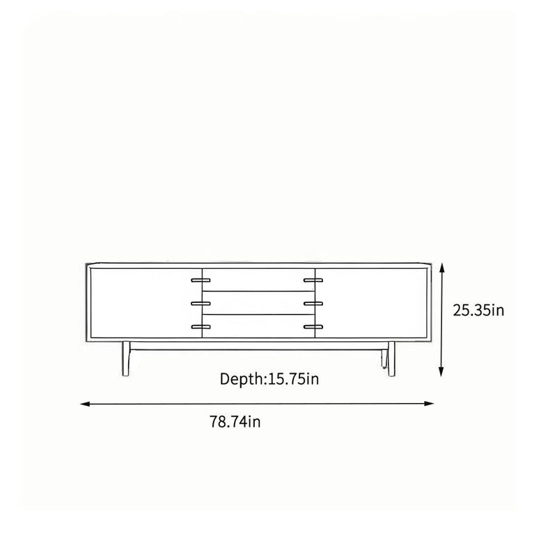 Armoire de rangement simple, H 25,35 po x l 78,74 po x P 15,75 po   