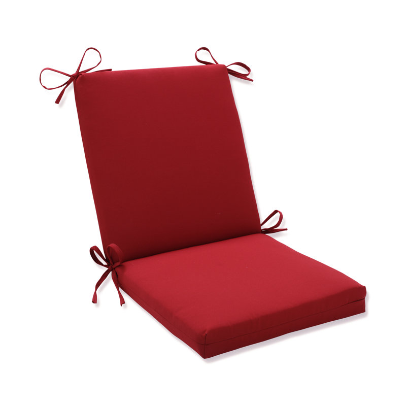 Renelda Outdoor 3'' Lounge Chair Back Cushion, 37" x 18" x 3", Red