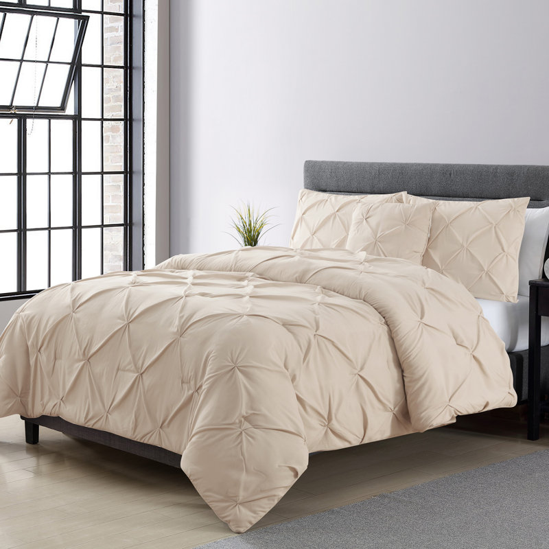 Ensemble de housse pour édredon 4 pièces Adalwin, Très grand, Taupe