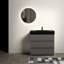 Meuble-lavabo gris de 91 cm (36 po) par - -vue, compartiment de rangement spacieux, style moderne et silencieux, espace de rangement généreux, espace de travail