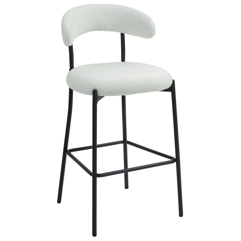 Ensemble de 2 tabourets de bar, tabourets de bar à hauteur de comptoir avec dossier, tabourets de bar de 26 po pour comptoir de cuisine, chaises de bar rembourrées avec dossier, tabourets de bar pour îlot de cuisine