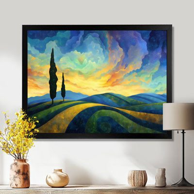 Tuscany Valley Sunset In California I - Van Gogh Landscapes Wall Décor