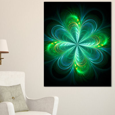 " Green Fractal Flower Blooming "