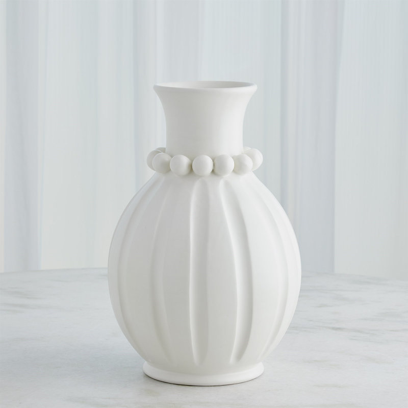 Pearl Vase-Matte White-Tall, 17" H x 11" W x 11" D