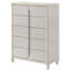 Commode 5 tiroirs Laveda, finition blanc perle
