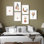 Décoration murale encadrée, ensemble abstrait, soleil et lune bohème, illustrations géométriques et botaniques modernes pour le salon, la chambre à coucher, le bureau