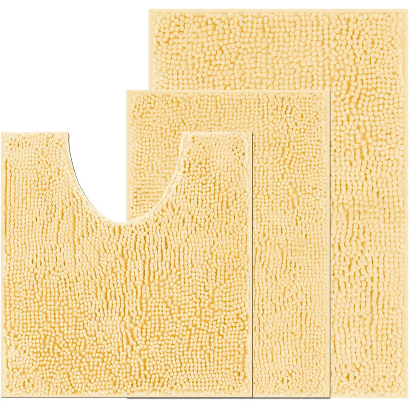 Tapis pour salle de bain Kisanet Chenillie, Jaune clair