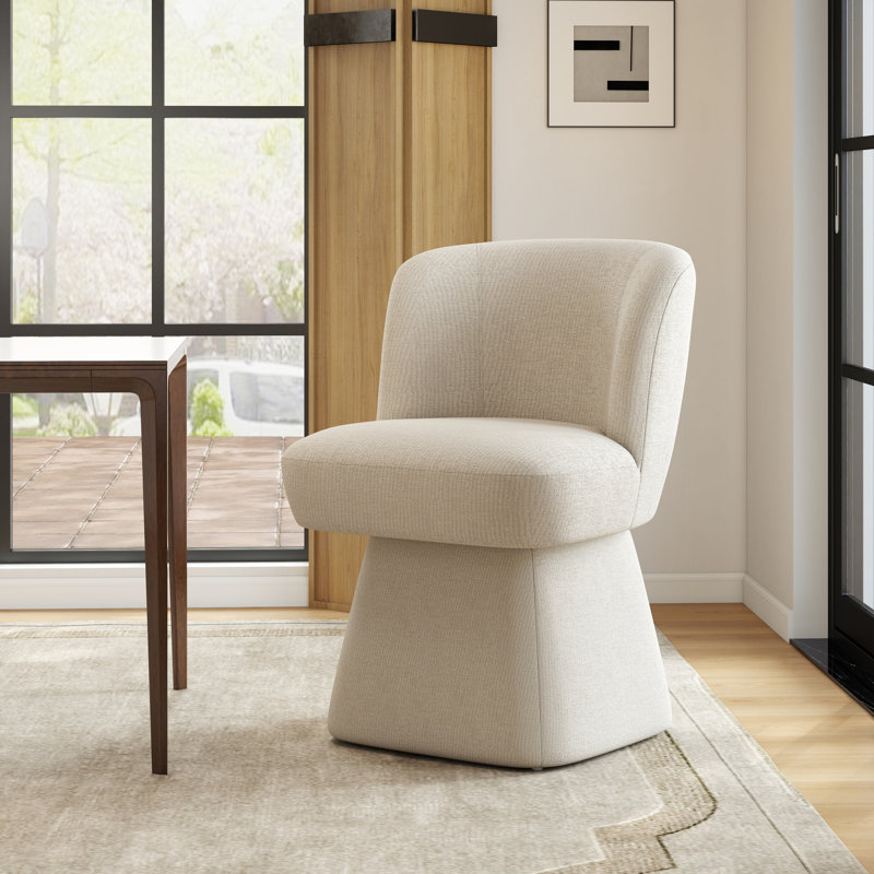 Upholstered Swivel Dining Chair, Beige